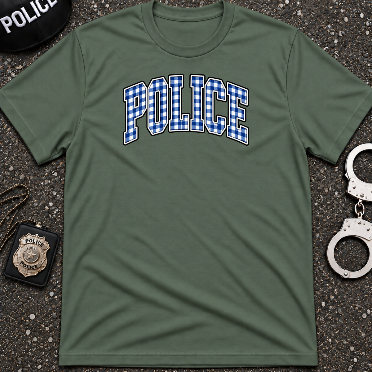 Police Checkered T-Shirt