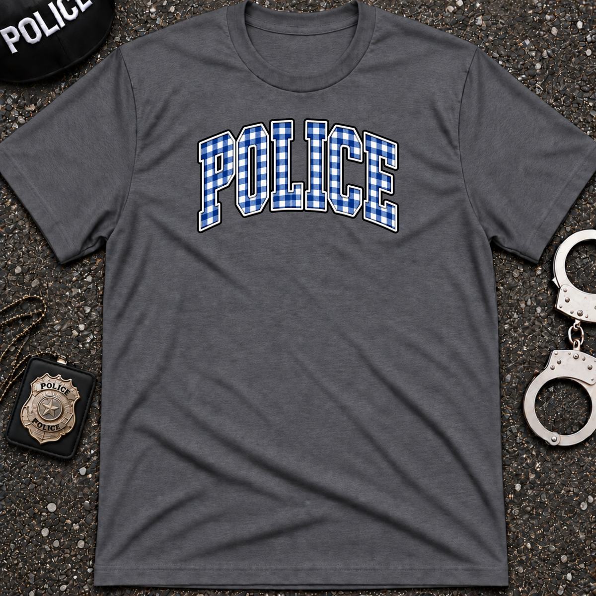 Police Checkered T-Shirt