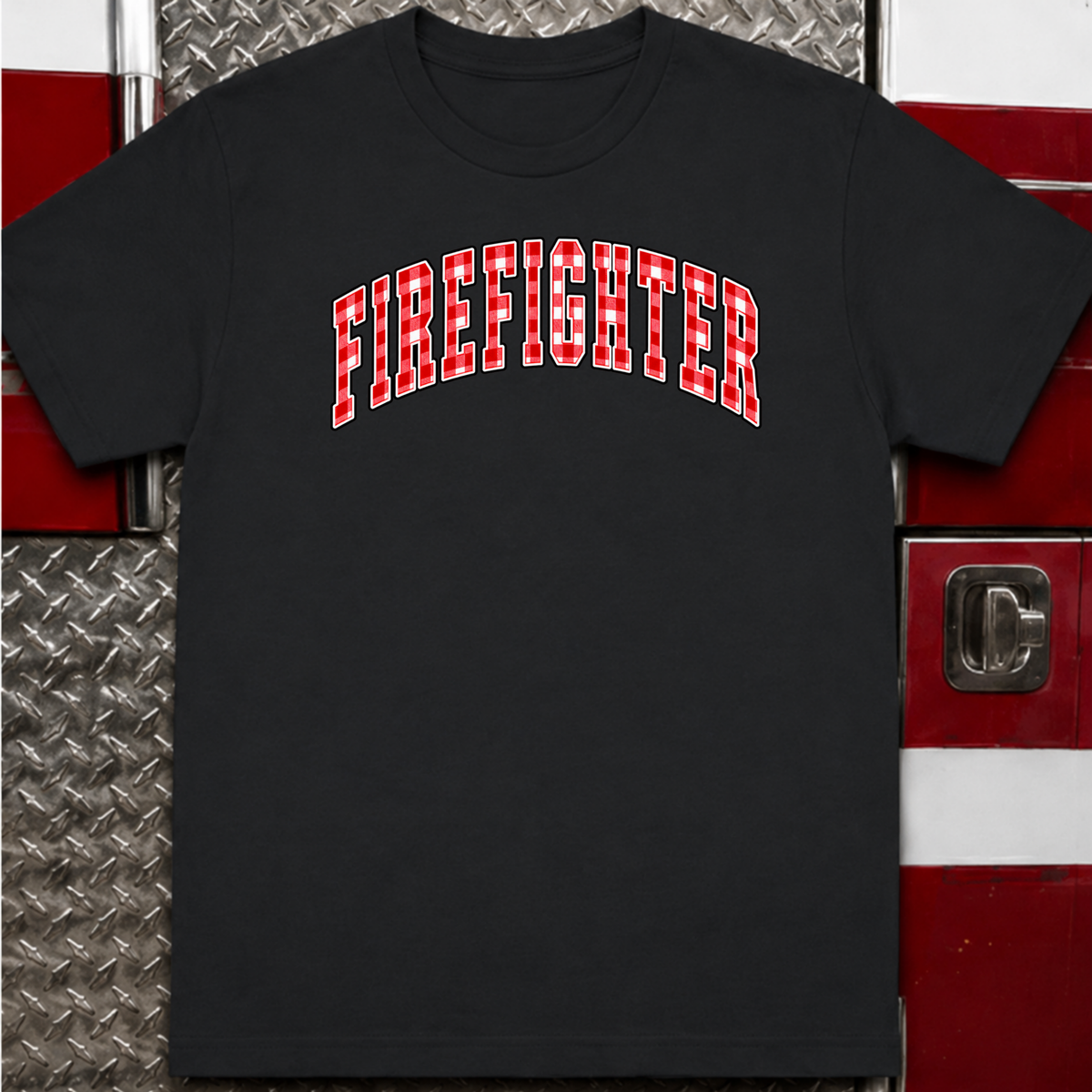 Firefighter Checkered T-Shirt