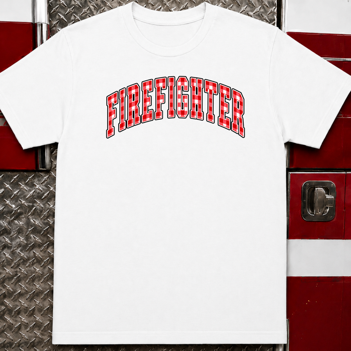 Firefighter Checkered T-Shirt
