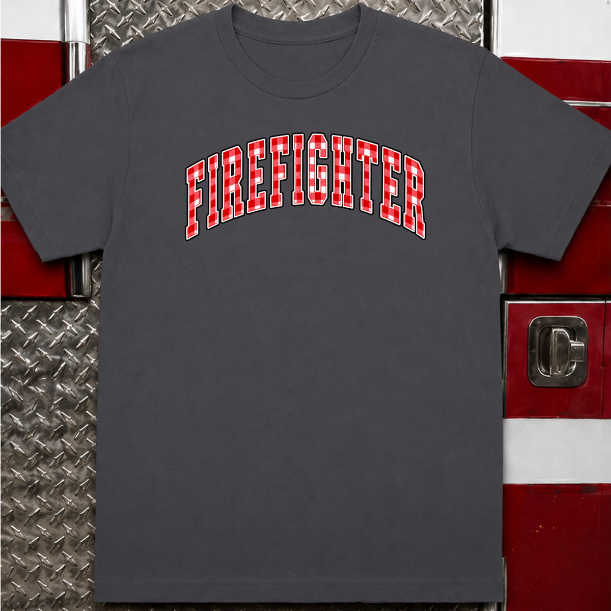 Firefighter Checkered T-Shirt