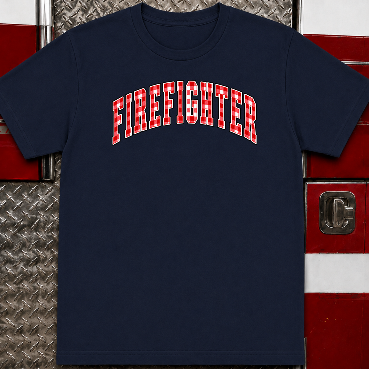 Firefighter Checkered T-Shirt
