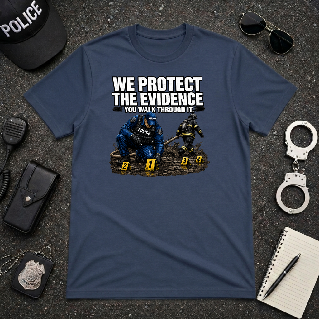 We Protect The Evidence You Walk Through It | Police Humor Shirt