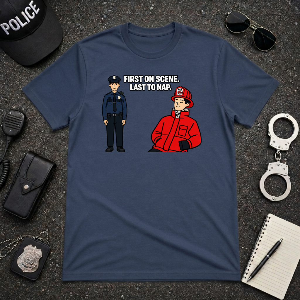 First On Scene Last To Nap | Funny Police Officer Shirt