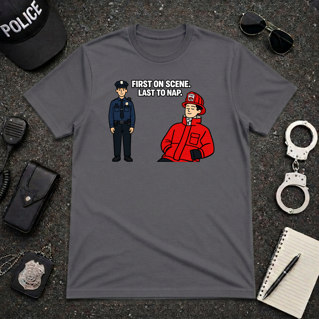 First On Scene Last To Nap | Funny Police Officer Shirt