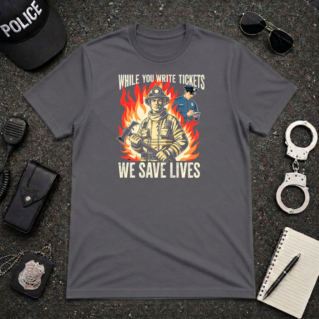 While You Write Tickets We Save Lives T-Shirt
