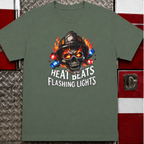 Heat Beats Flashing Lights | Firefighter vs Cop Rivalry Shirt