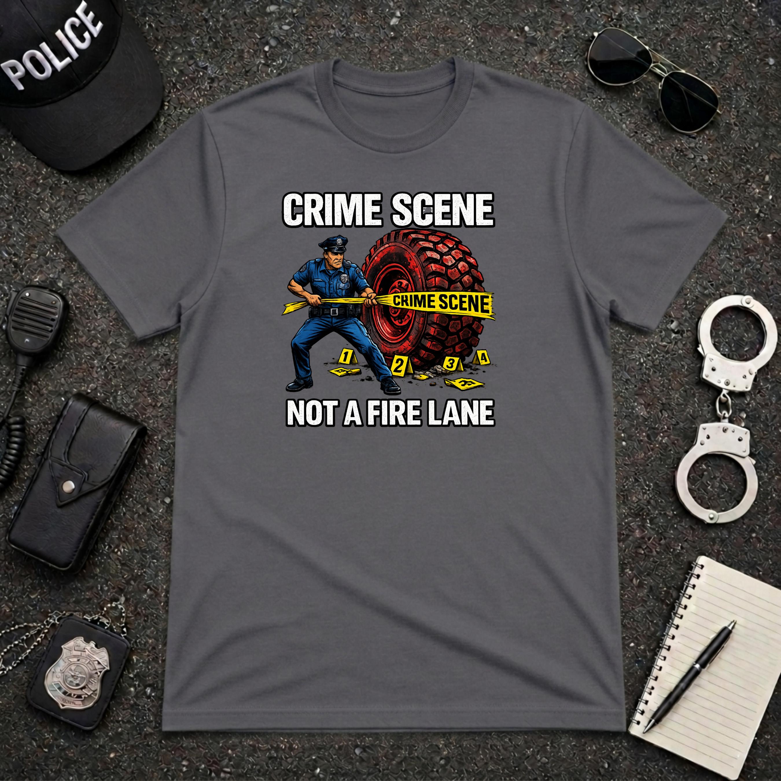Crime Scene Not A Fire Lane | Funny Police vs Firefighter Shirt