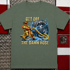 Get Off The Damn Hose | Funny Firefighter vs Police Rivalry Shirt