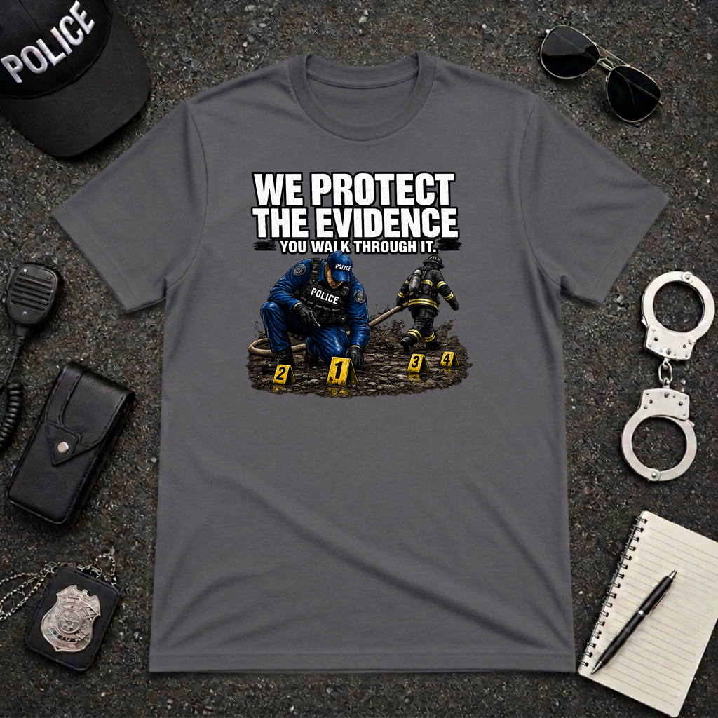We Protect The Evidence You Walk Through It | Police Humor Shirt