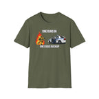 One Runs In One Calls Backup | Firefighter vs Police Humor Shirt