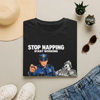 Stop Napping Start Working | Funny Cop vs Firefighter Shirt