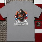 Heat Beats Flashing Lights | Firefighter vs Cop Rivalry Shirt