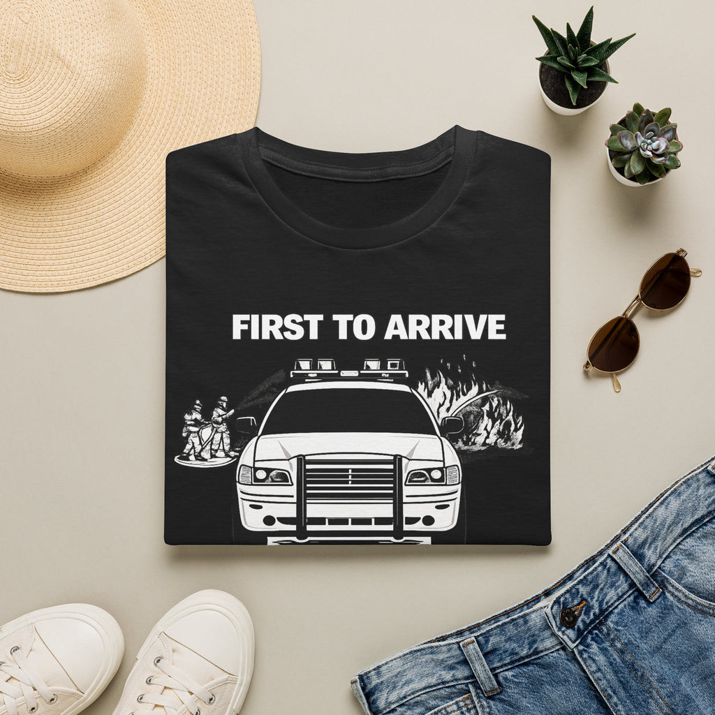 First To Arrive Last To Do Anything | Funny Firefighter vs Police Shirt