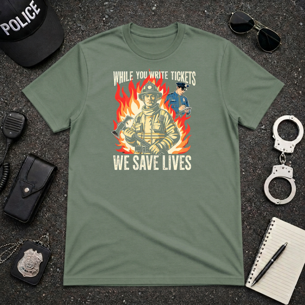 While You Write Tickets We Save Lives T-Shirt