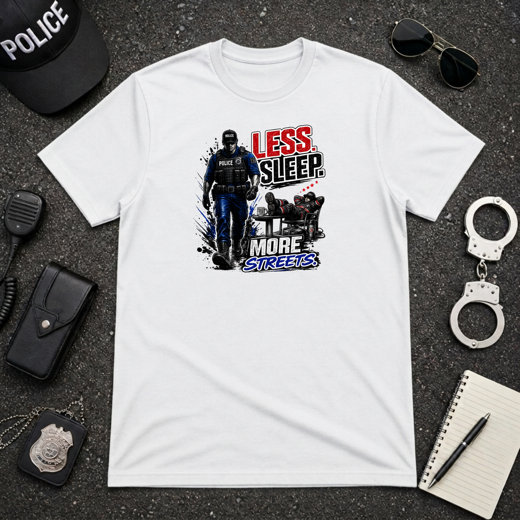 Less Sleep More Streets | Police Officer Shirt