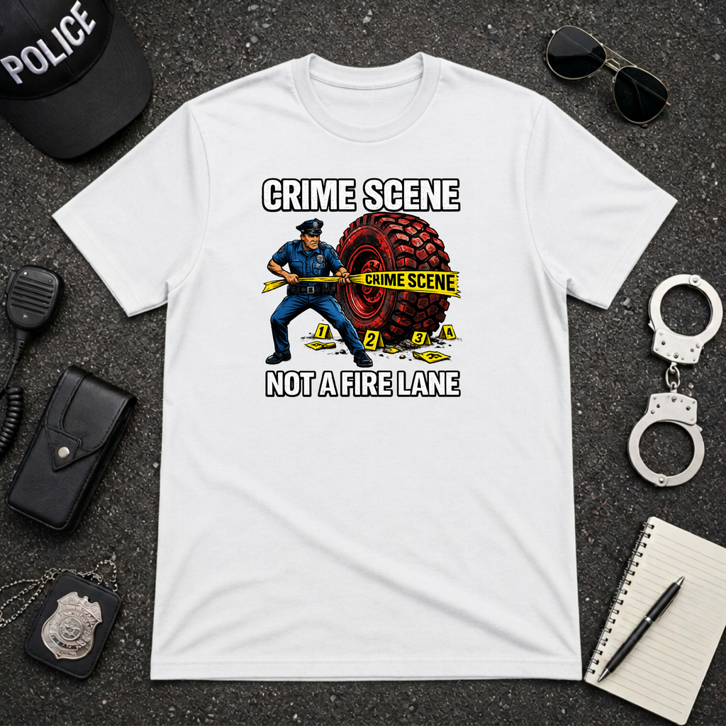 Crime Scene Not A Fire Lane | Funny Police vs Firefighter Shirt