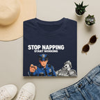 Stop Napping Start Working | Funny Cop vs Firefighter Shirt