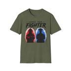 Green t-shirt with 'Choose Your Fighter' graphic design on a white background