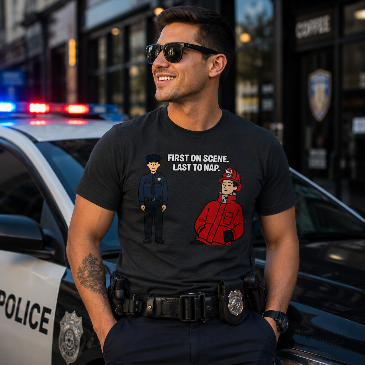 First On Scene Last To Nap Tee