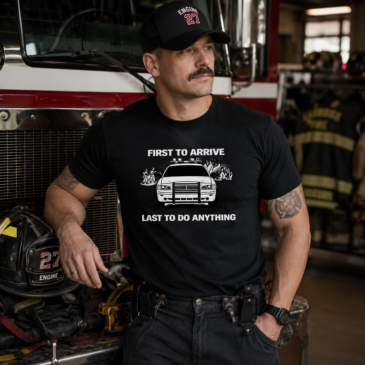 First To Arrive Last To Do Anything Tee