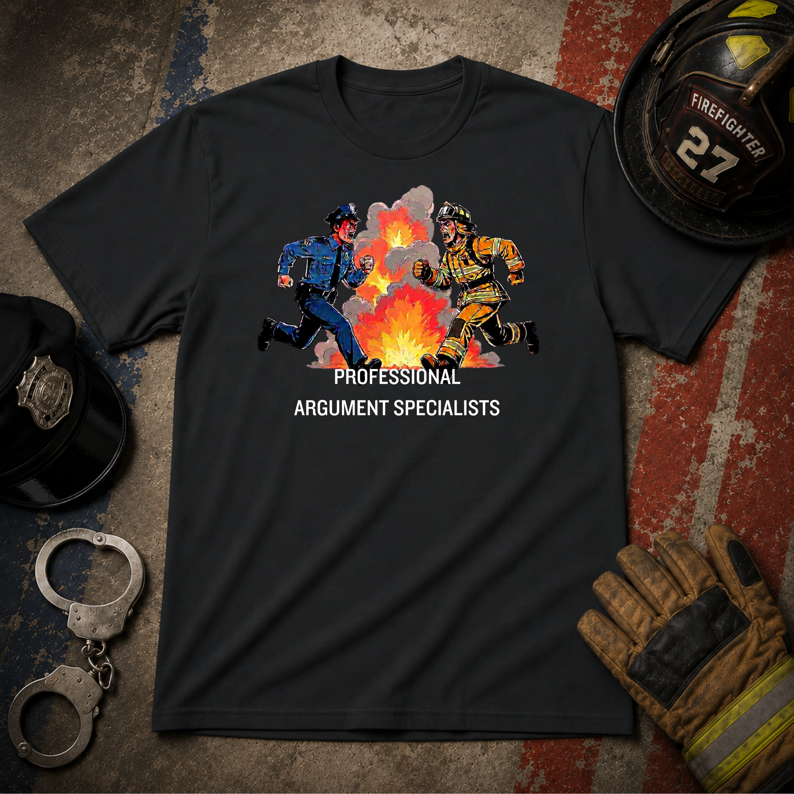 Professional Argument Specialists | Police vs Firefighter Rivalry Shirt