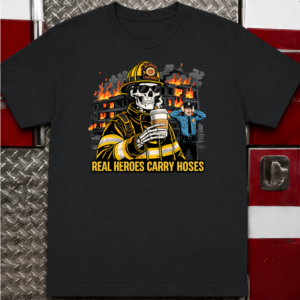 Real Heroes Carry Hoses | Firefighter Pride Shirt