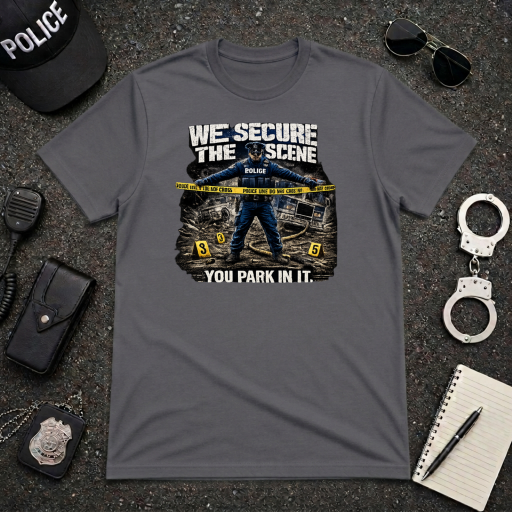 We Secure the Scene You Park in It | Funny Police vs Firefighter Shirt