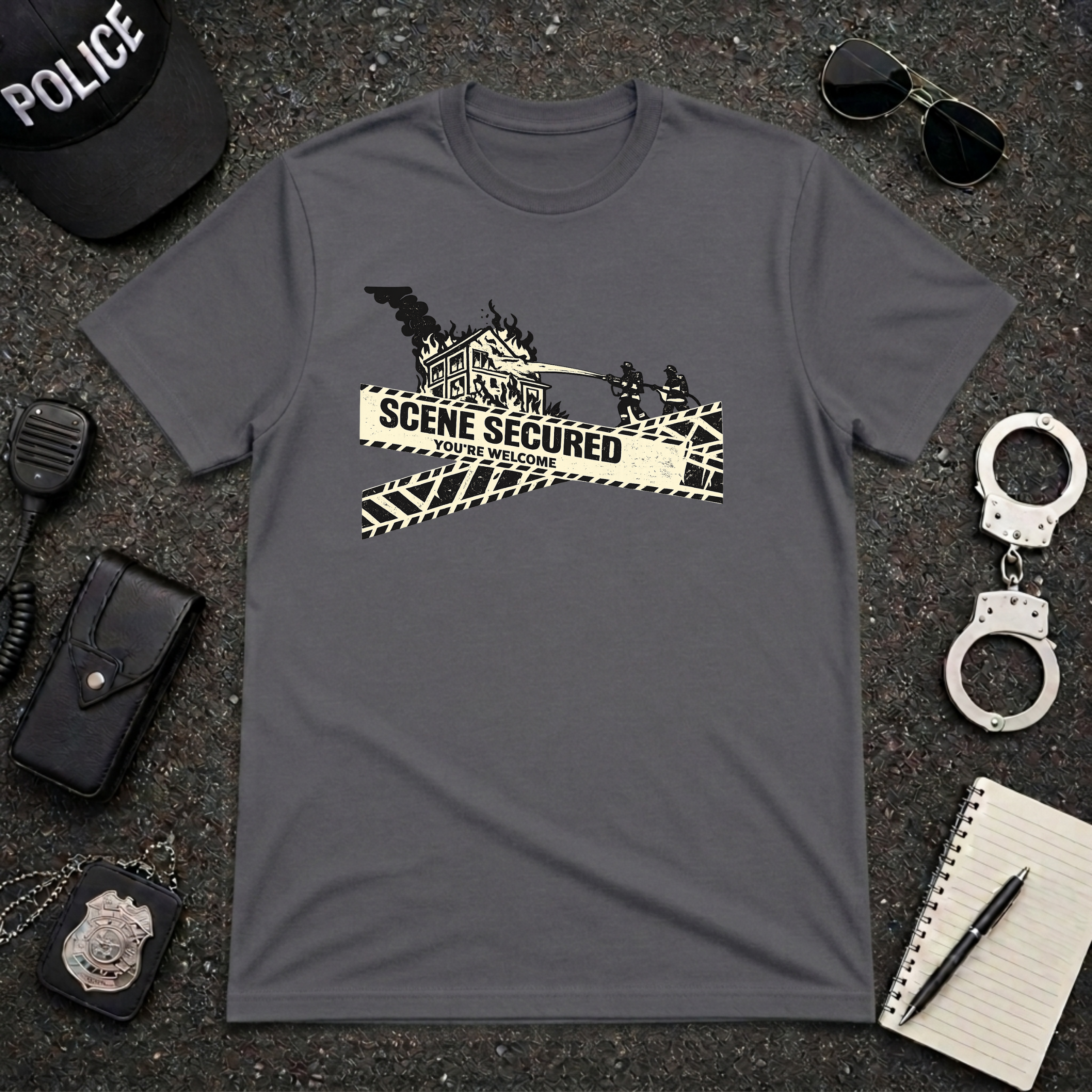 Scene Secured You're Welcome | Funny Police Officer Shirt