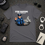 Stop Napping Start Working | Funny Cop vs Firefighter Shirt