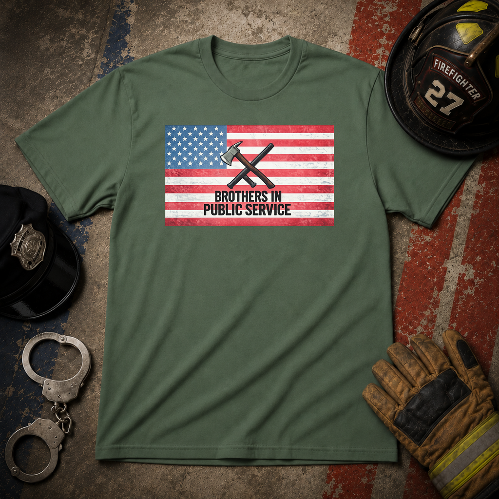 Brothers In Public Service | Firefighter Police First Responder Shirt
