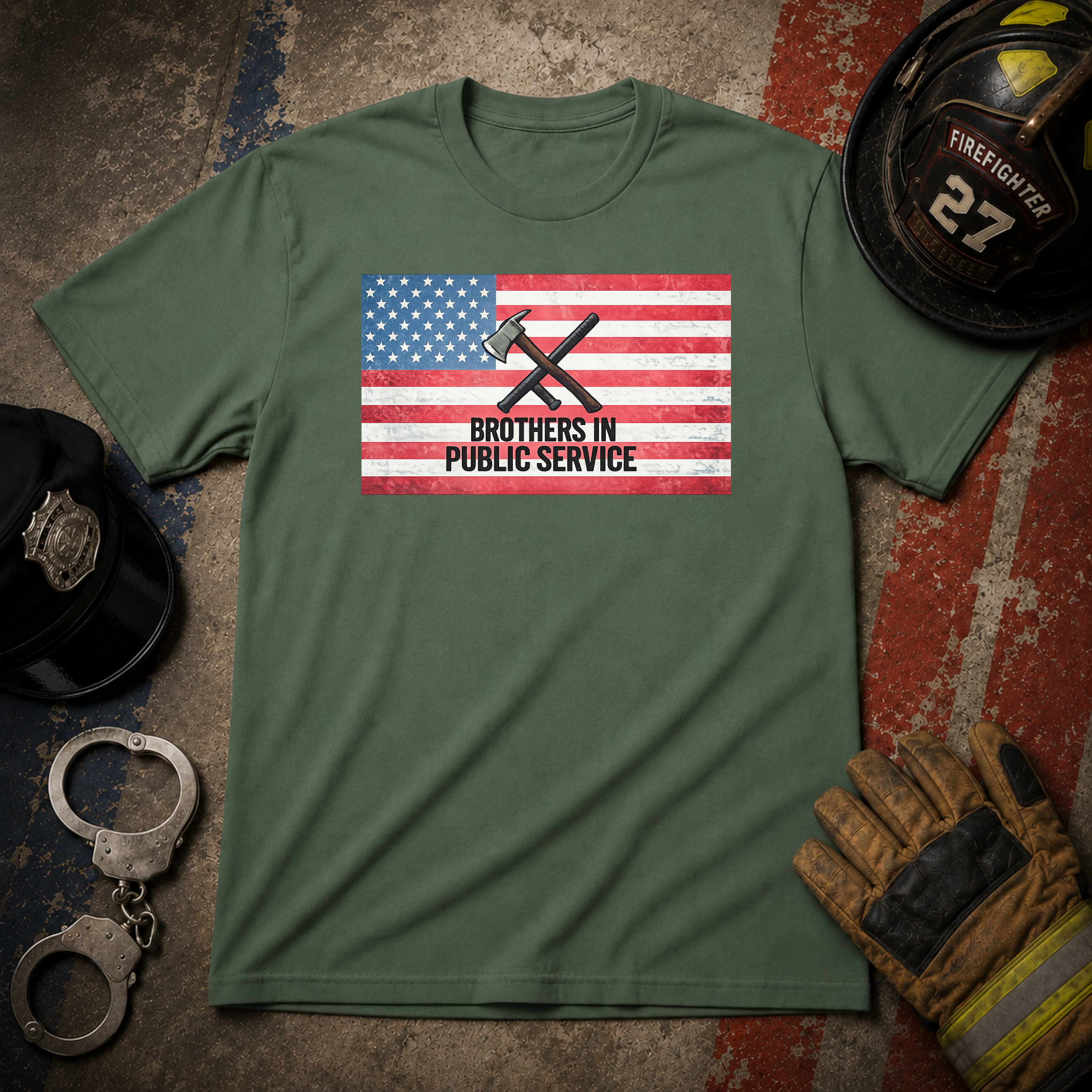Brothers In Public Service | Firefighter Police First Responder Shirt