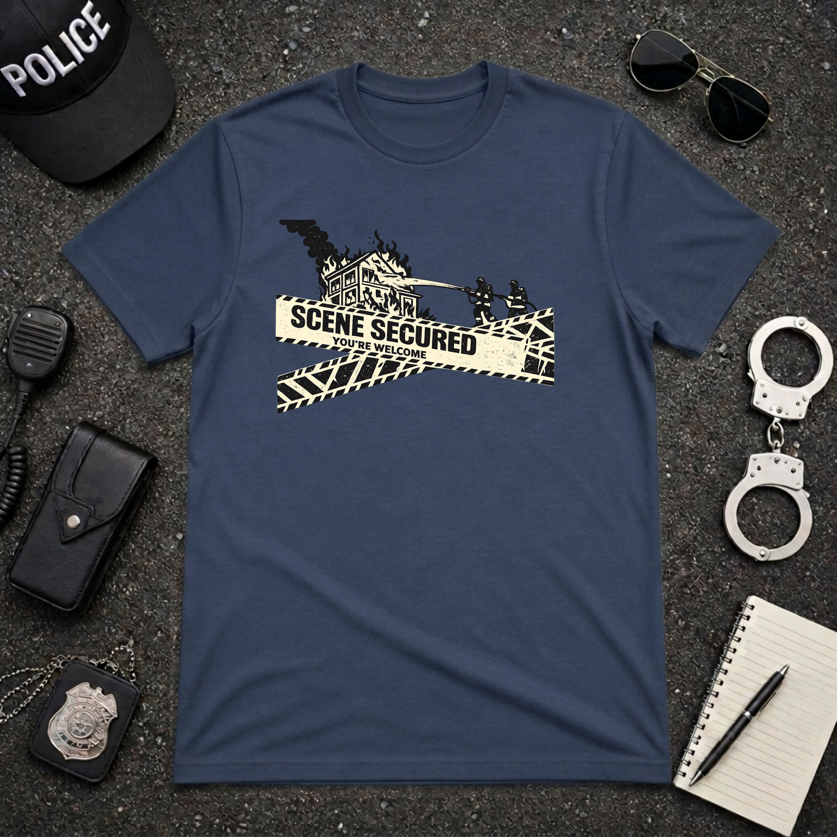 Scene Secured You're Welcome | Funny Police Officer Shirt