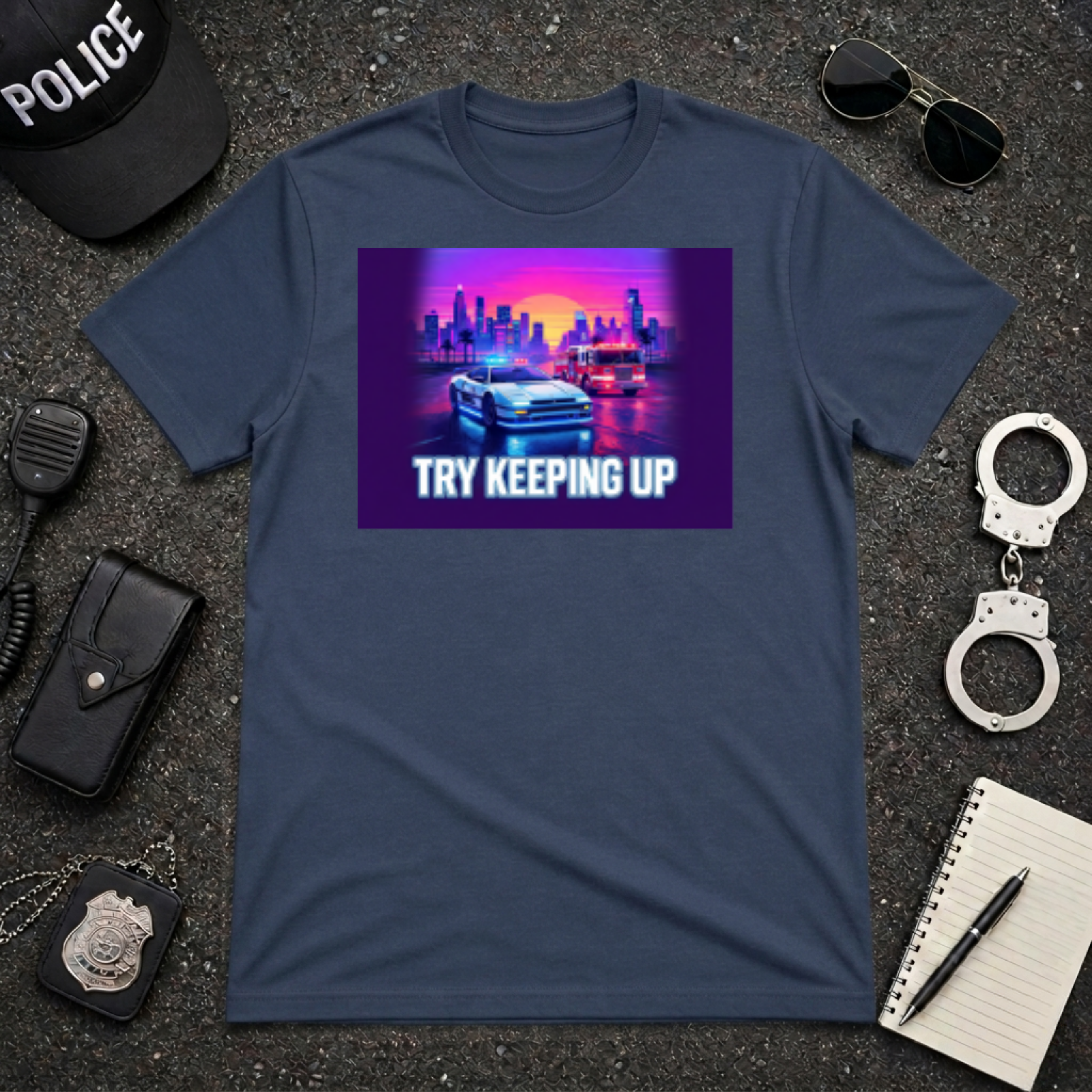 Try Keeping Up | Police Officer Humor Shirt