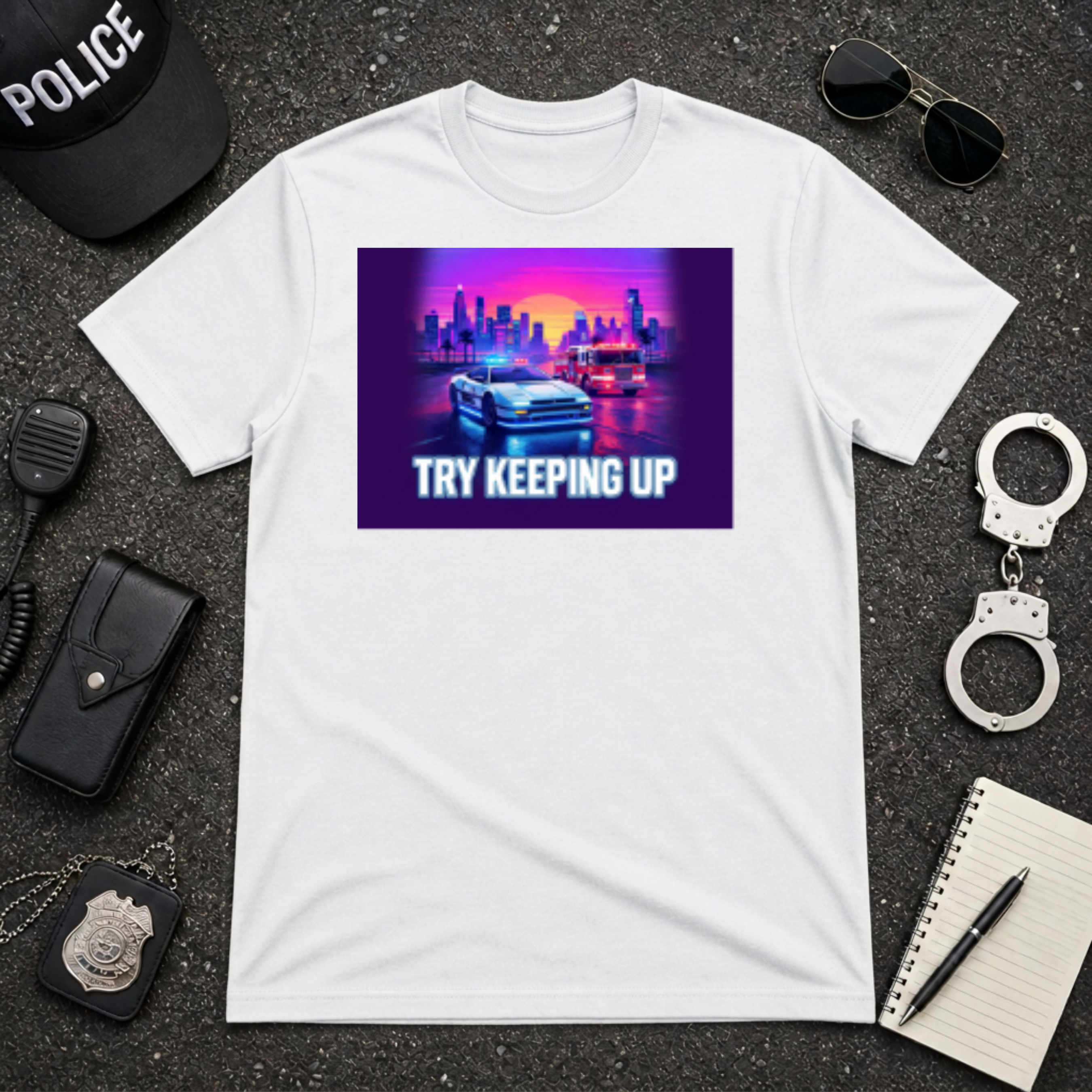 Try Keeping Up | Police Officer Humor Shirt
