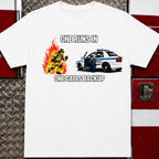 One Runs In One Calls Backup | Firefighter vs Police Humor Shirt