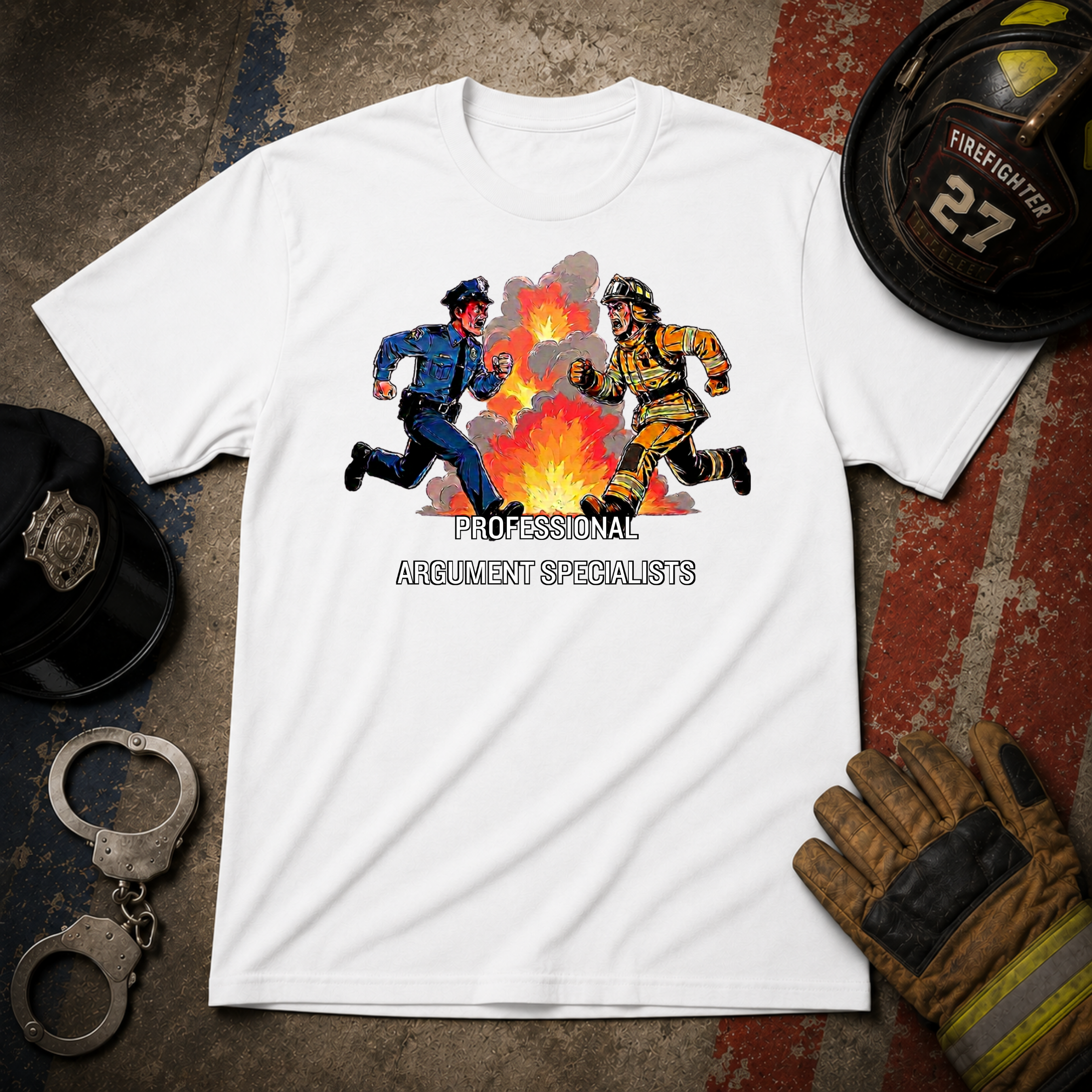 Professional Argument Specialists | Police vs Firefighter Rivalry Shirt