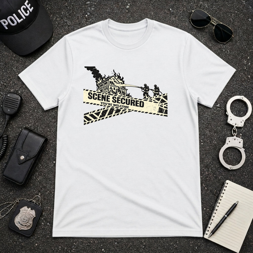 Scene Secured You're Welcome | Funny Police Officer Shirt
