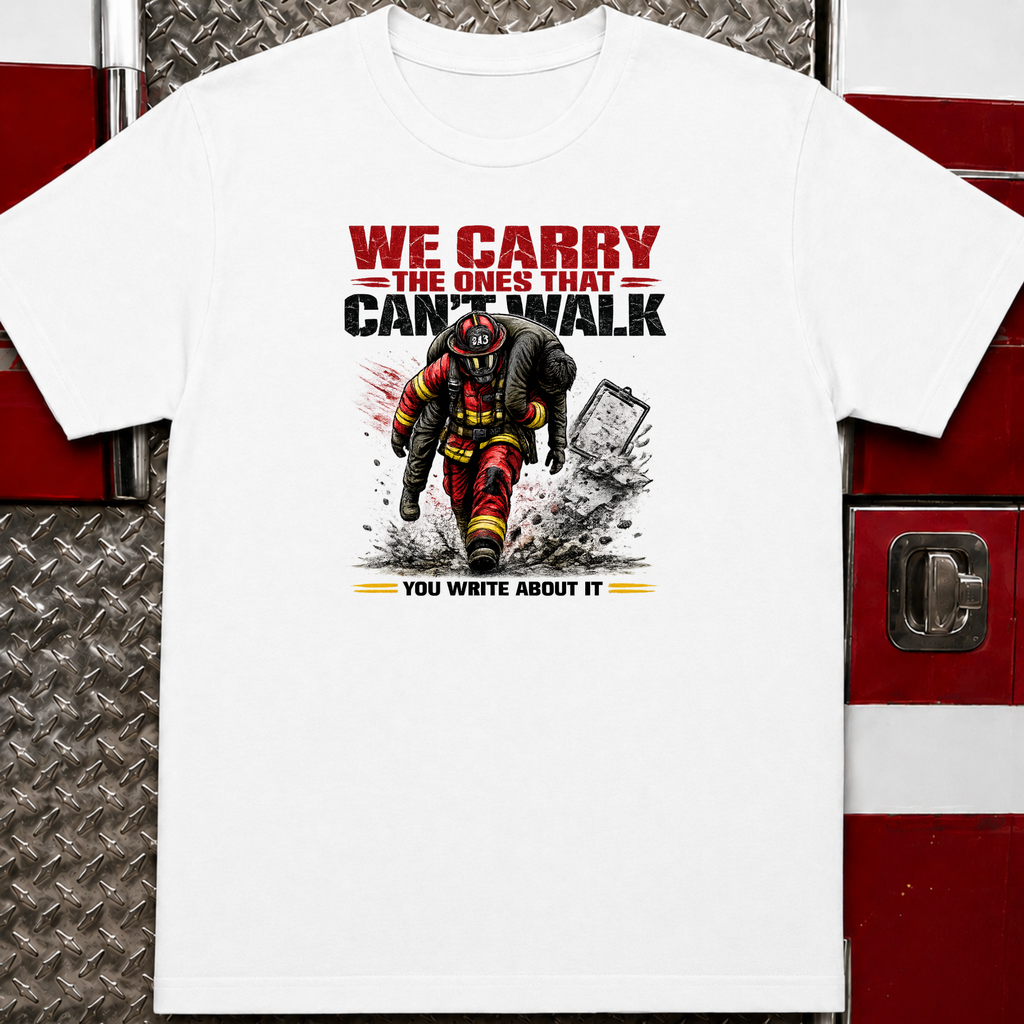 We Carry The Ones That Can't Walk You Write About it | Firefighter Hero Shirt