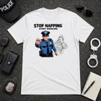 Stop Napping Start Working | Funny Cop vs Firefighter Shirt