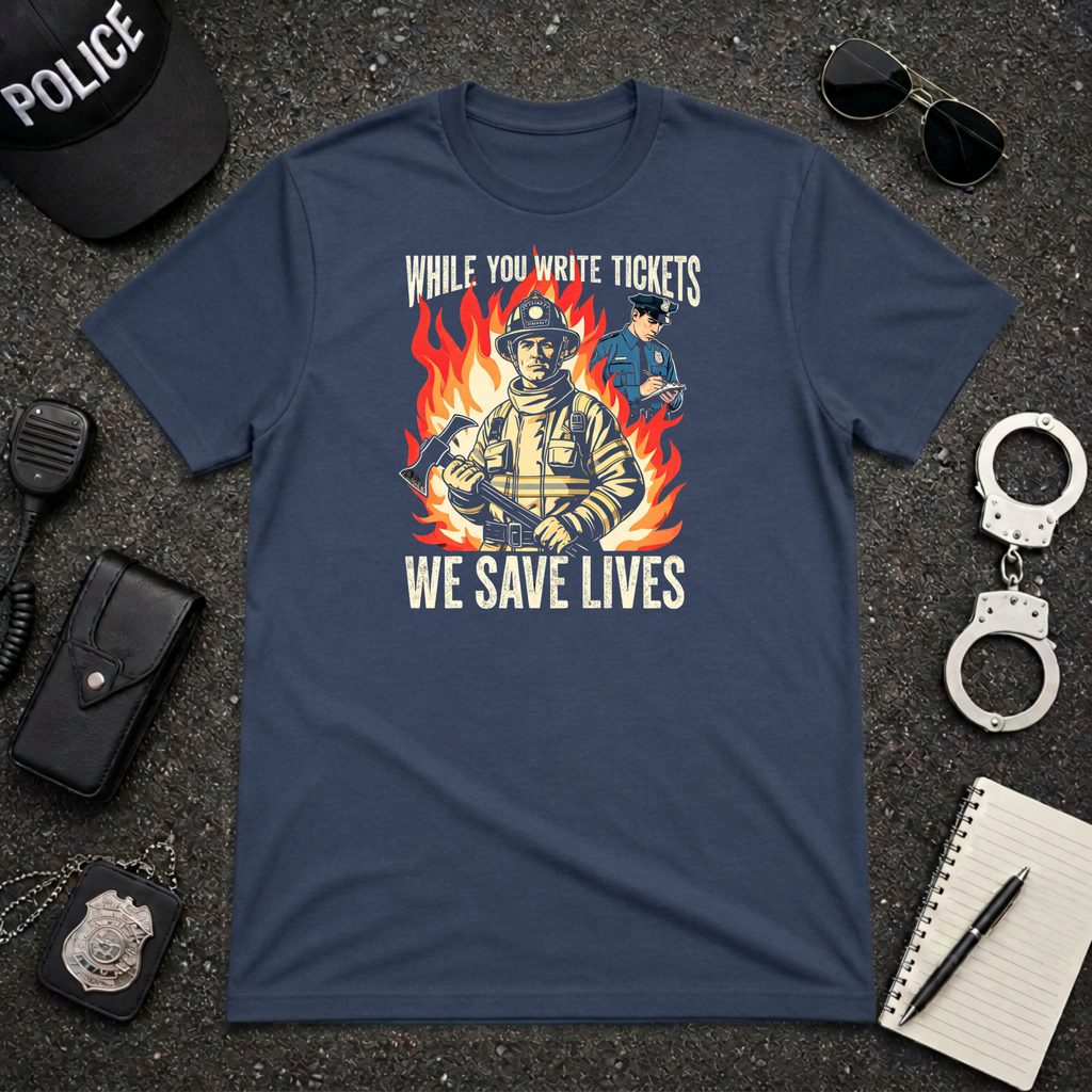 While You Write Tickets We Save Lives T-Shirt