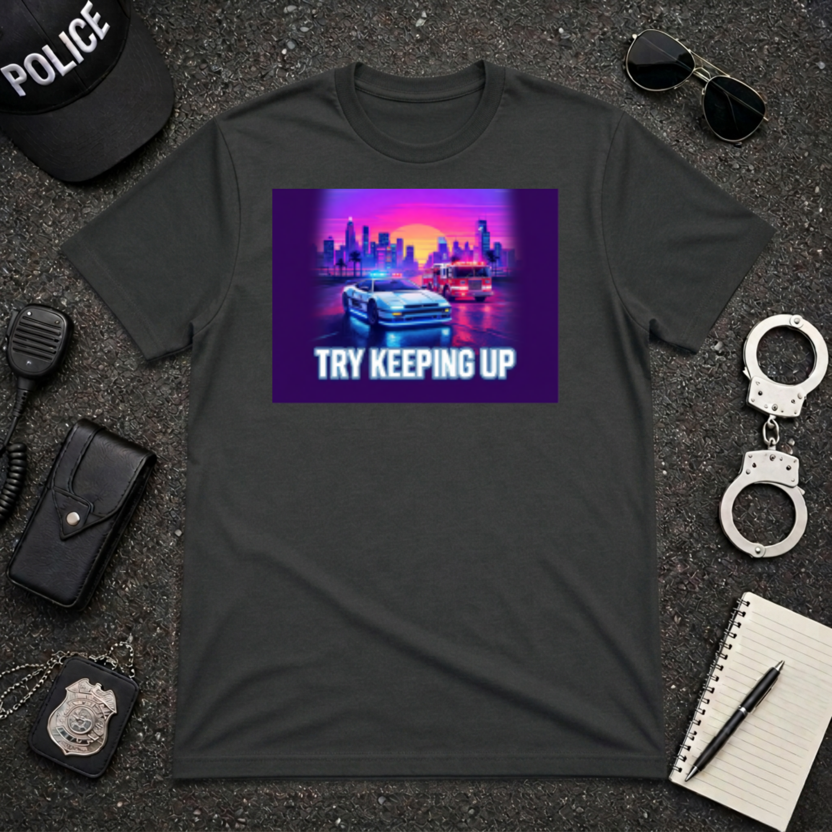 Try Keeping Up | Police Officer Humor Shirt