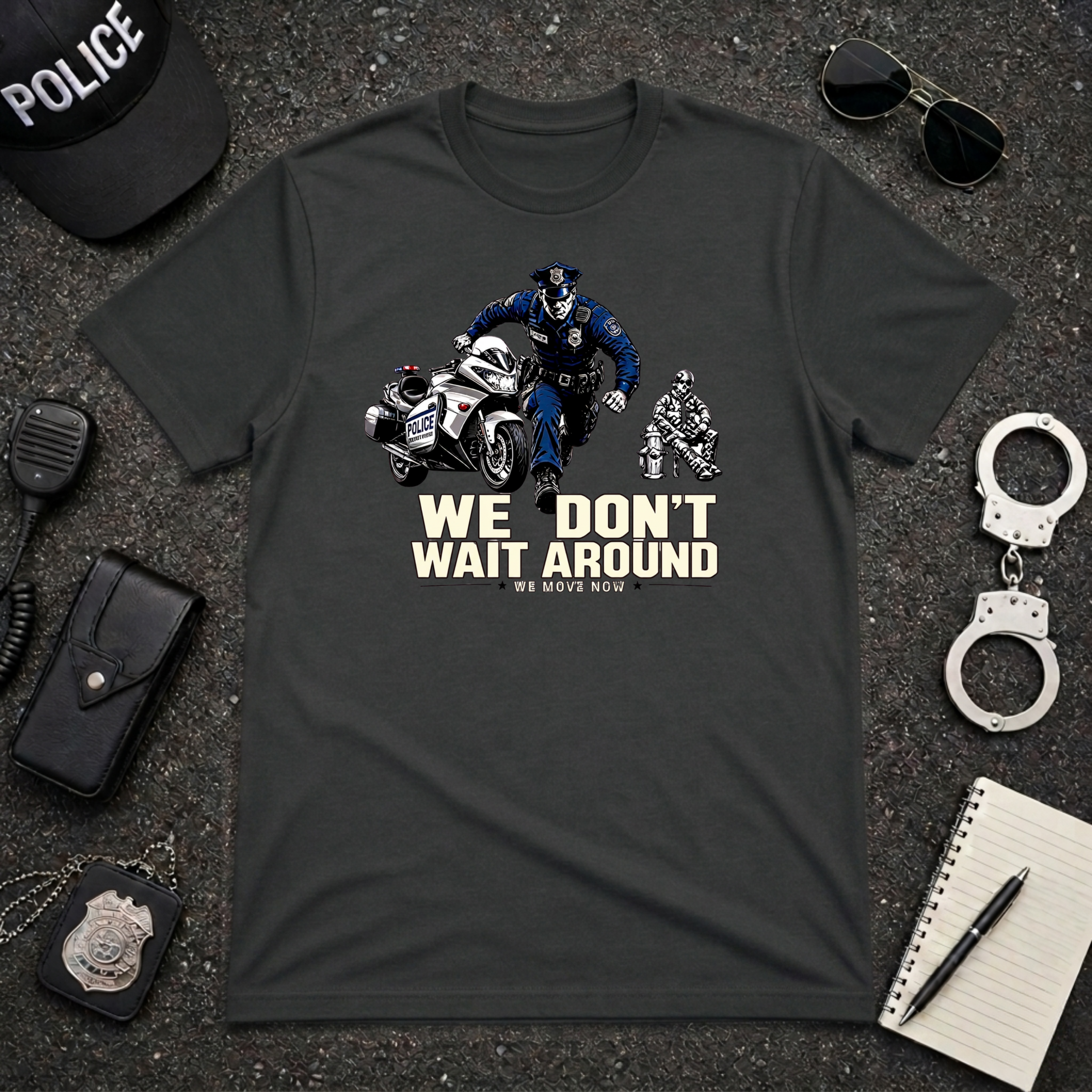 We Don't Wait Around We Move Now | Police Officer Pride Shirt