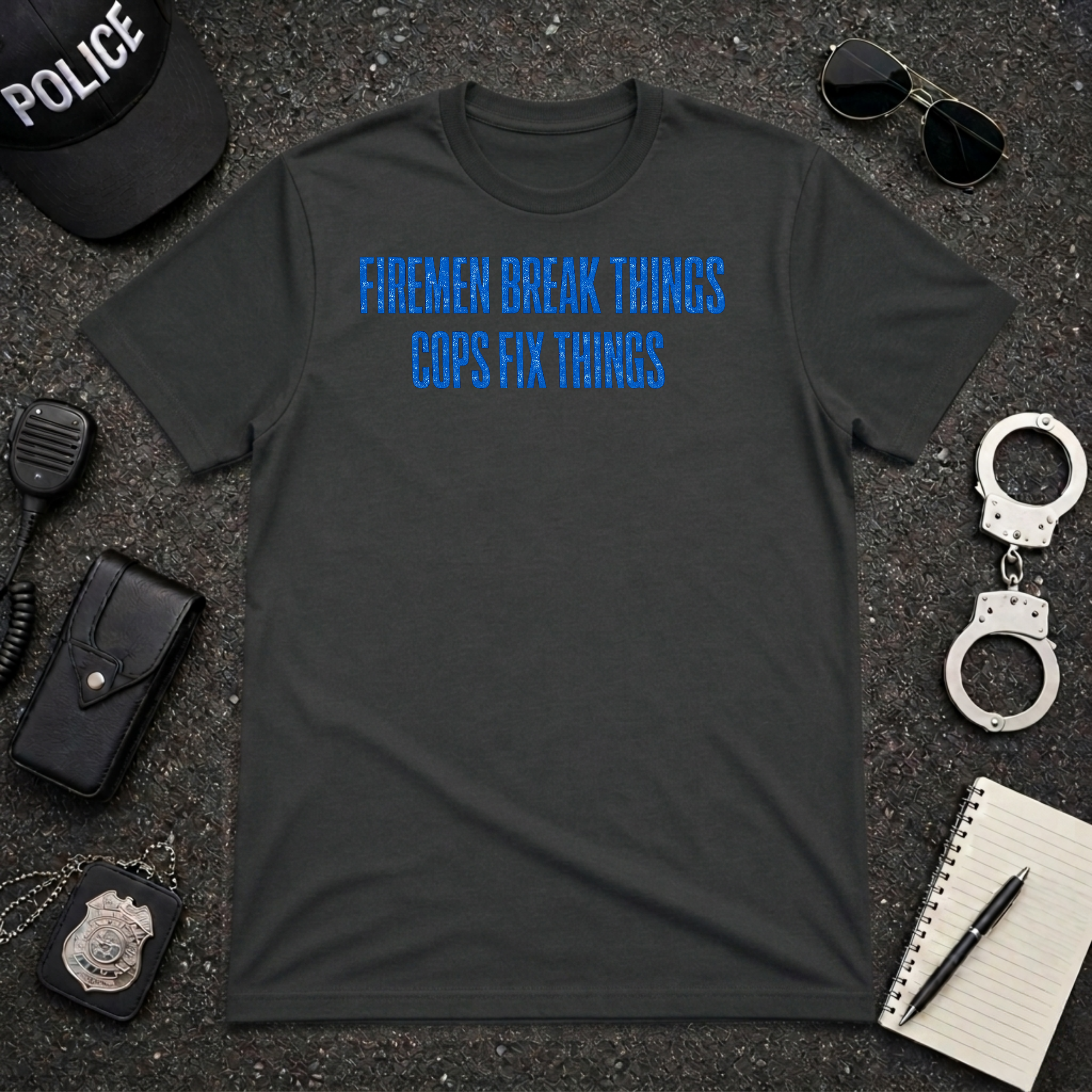 Firemen Break Things Cops Fix Things | Police vs Firefighter Rivalry Shirt