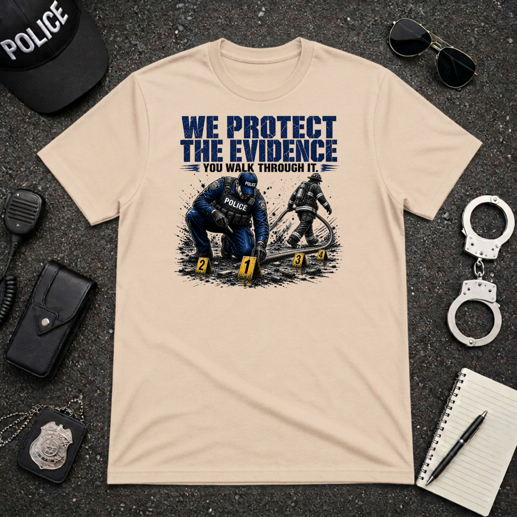 We Protect The Evidence You Walk Through It T-Shirt