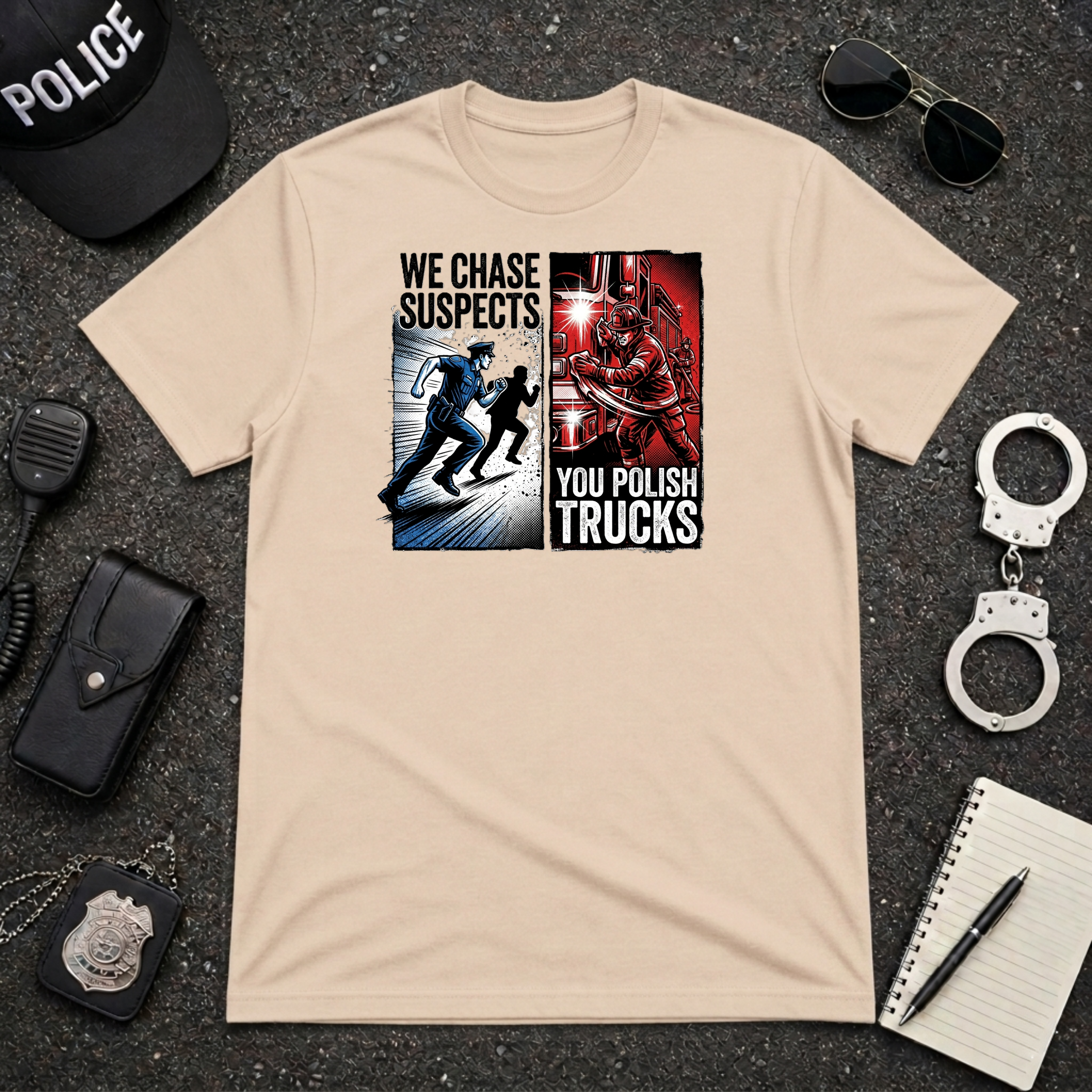 We Chase Suspects You Polish Trucks T-Shirt