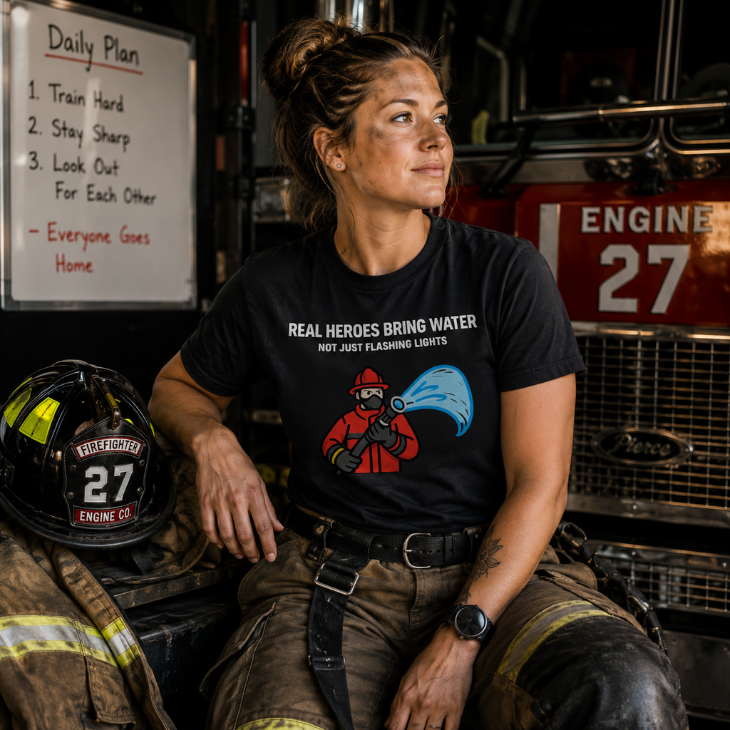 Real Heroes Bring Water Not Just Flashing Lights Tee