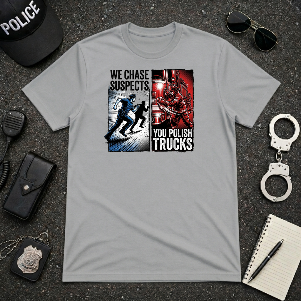We Chase Suspects You Polish Trucks T-Shirt