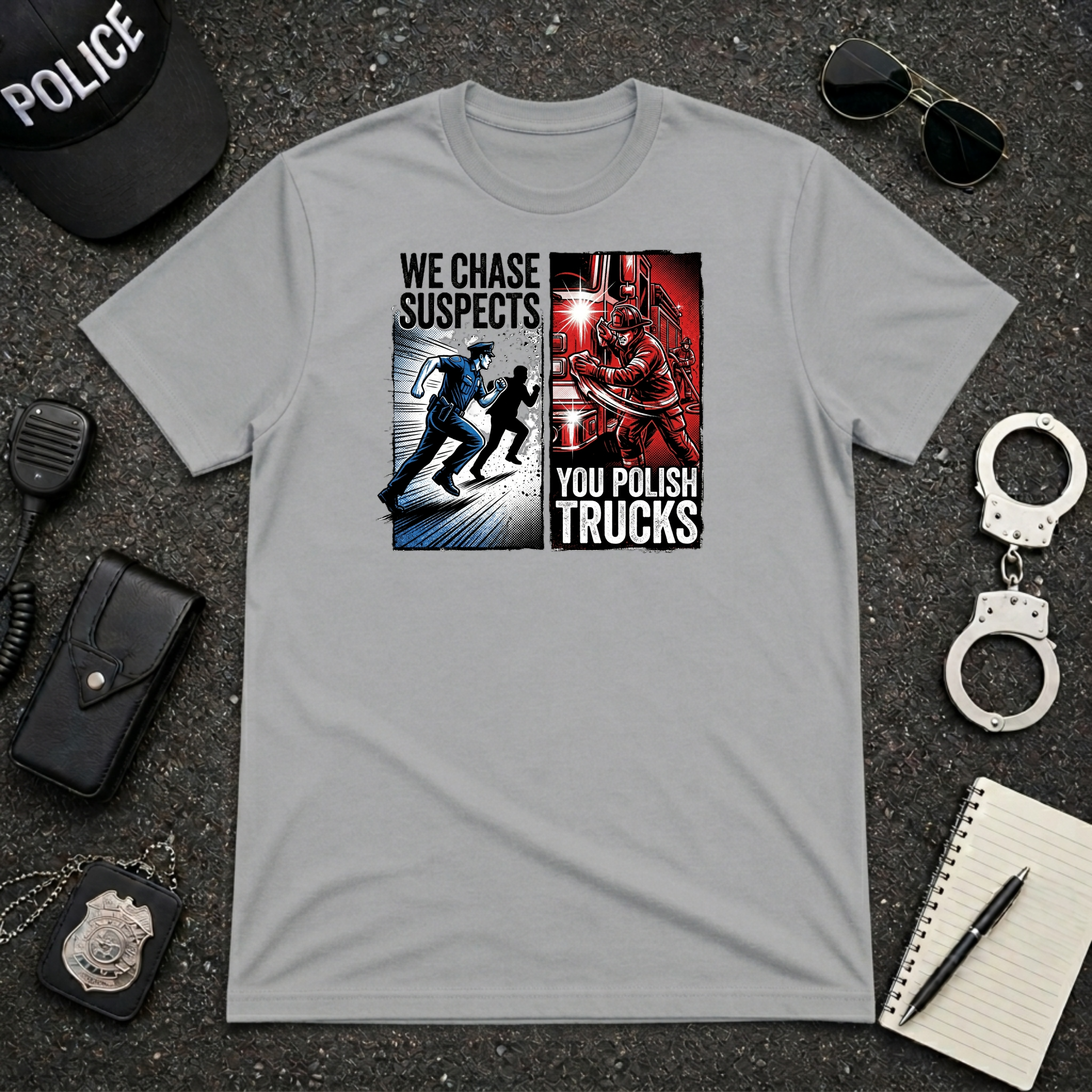 We Chase Suspects You Polish Trucks T-Shirt