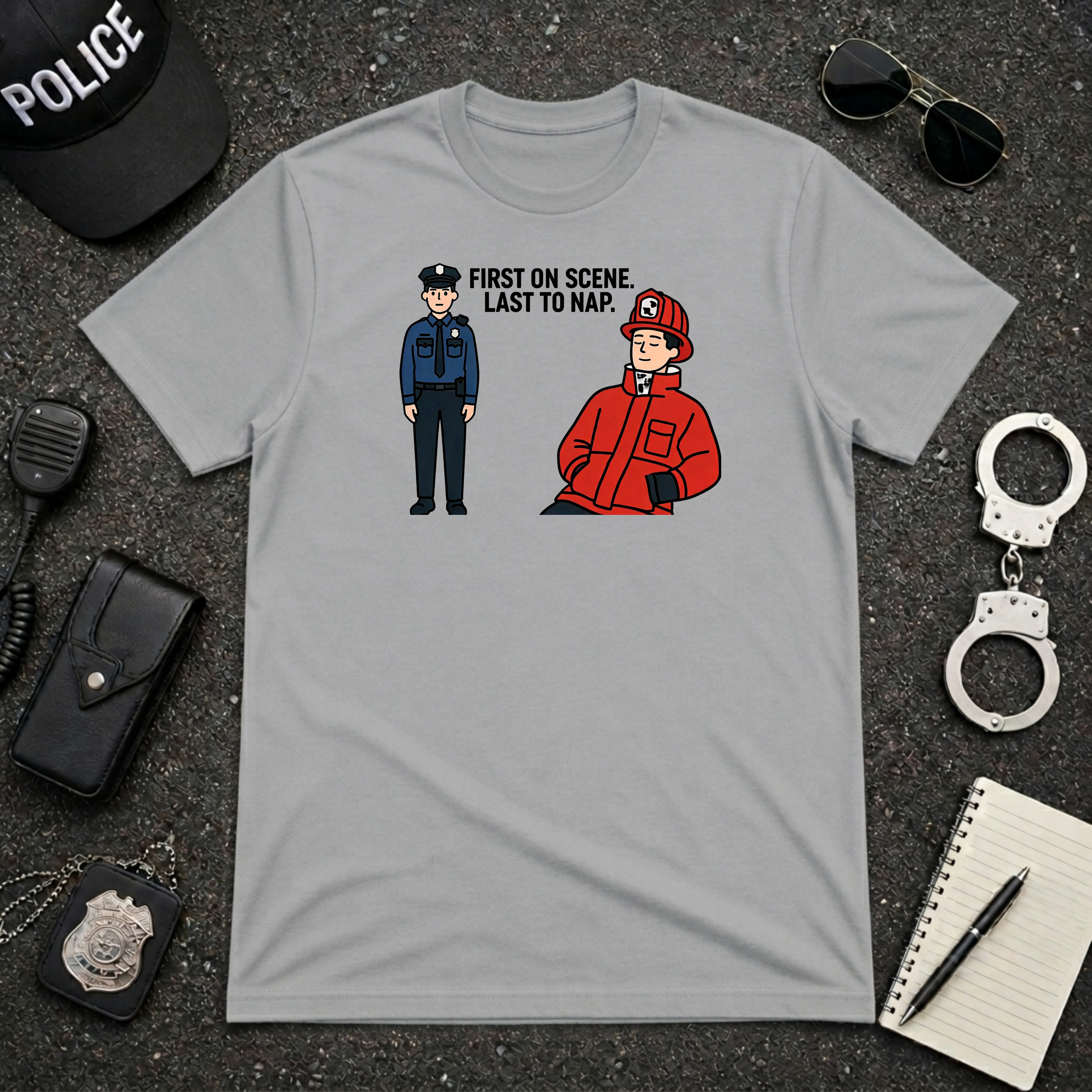 First On Scene Last To Nap T-Shirt